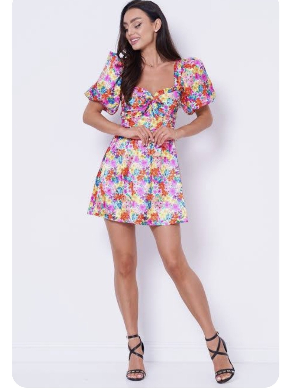 For Love & Lemons Multicolor Floral Tie-Front Dress